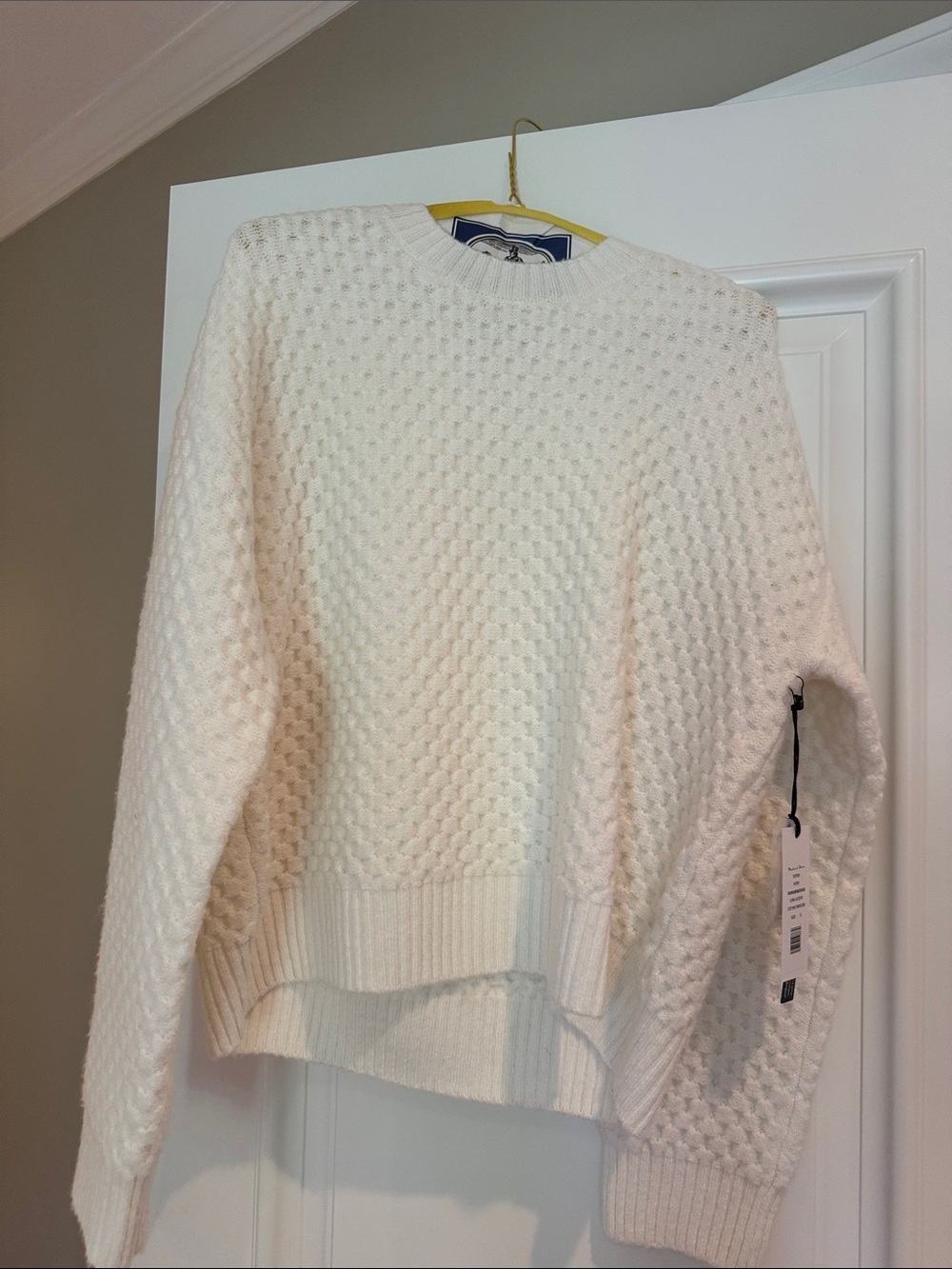 Michael Stars Ivory Bubble-Knit Crew Sweater